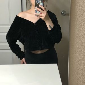 🖤black velvet cardigan